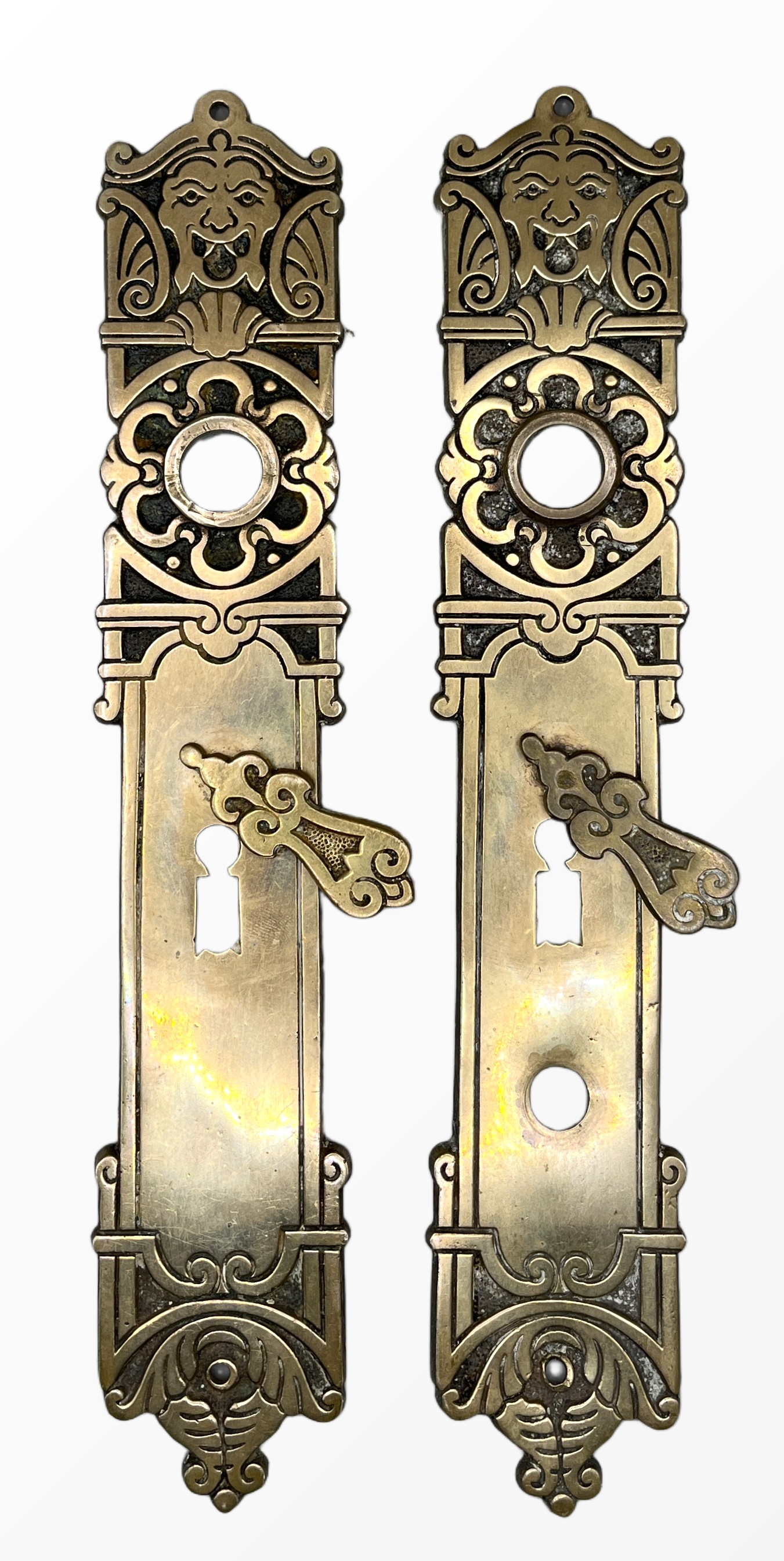 Türschilder Jugendstil aus Messing  Paar