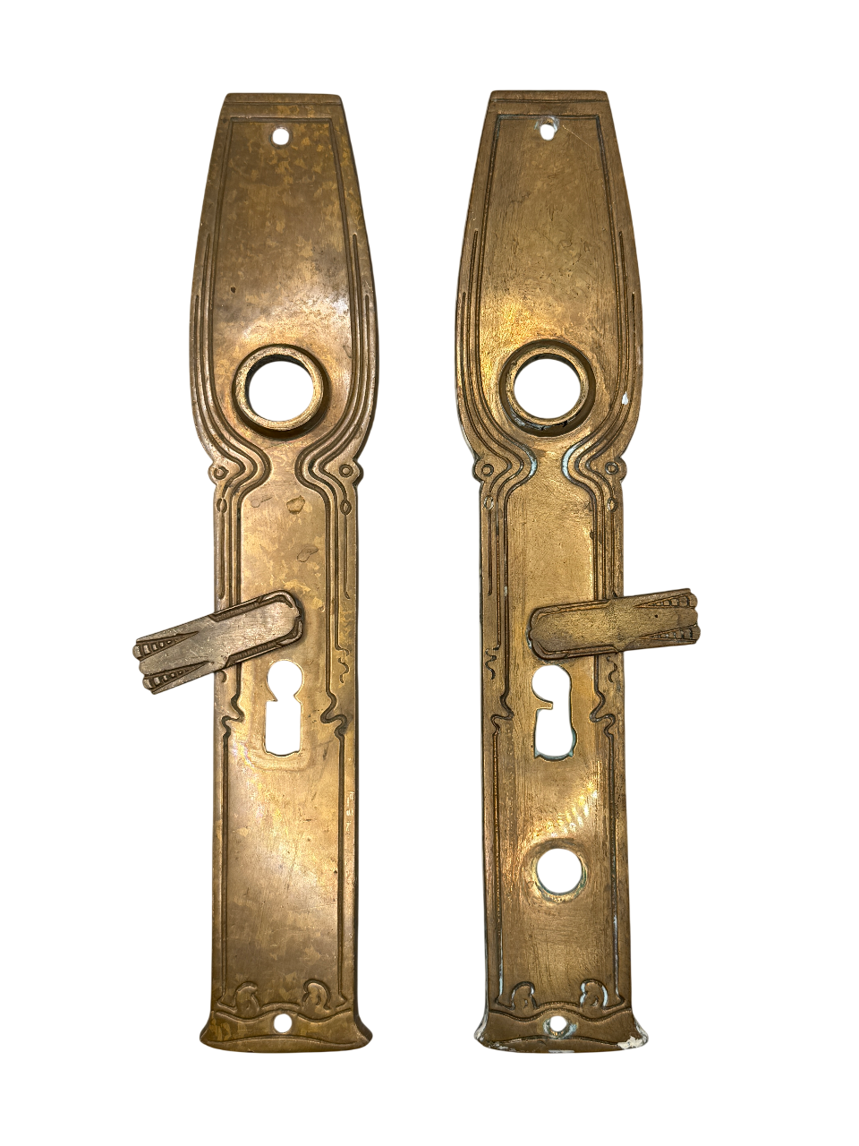 Türschilder Jugendstil aus Messing Paar