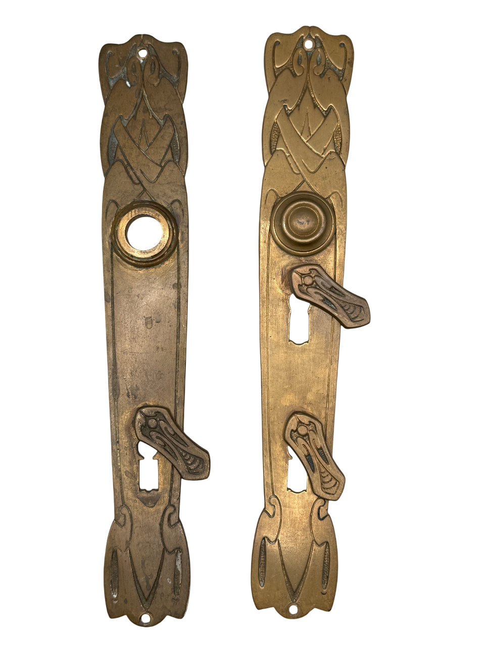 Türschilder Jugendstil aus Messing  Paar