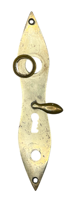 Türgarnitur Biedermeier aus Messing mit Nachtriegel