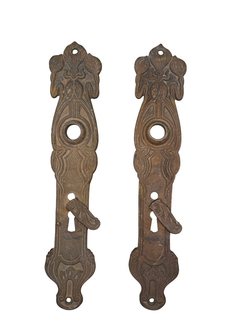 Türschilder Jugendstil aus Messing Paar