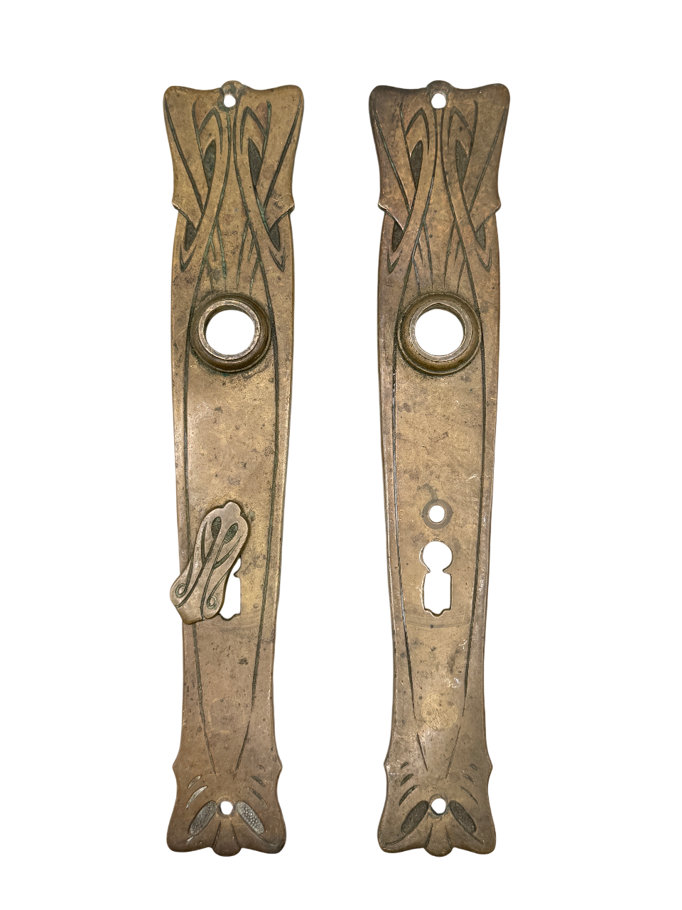 Türschilder Jugendstil aus Messing  Paar
