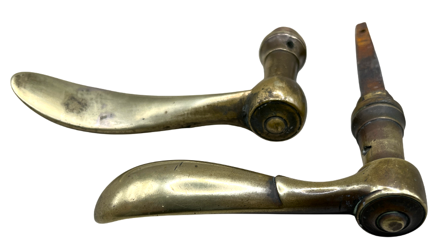 Türgarnitur Biedermeier aus Messing mit Nachtriegel