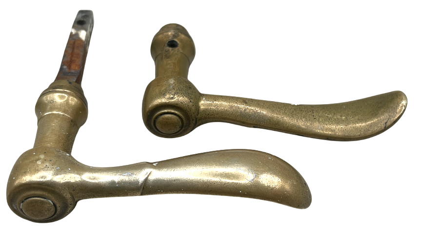 Türgarnitur Biedermeier aus Messing mit Nachtriegel