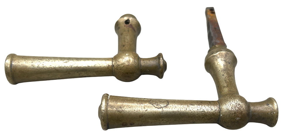 Türgarnitur Biedermeier aus Messing mit Nachtriegel