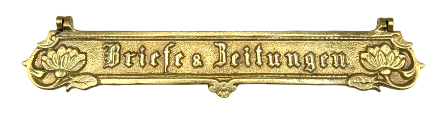 Briefklappe Jugendstil aus Messing Neuguss