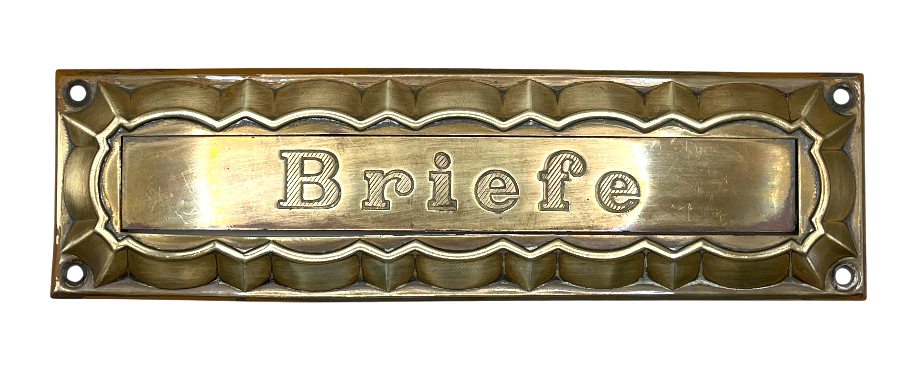 Briefklappe 30er Jahre aus Messing