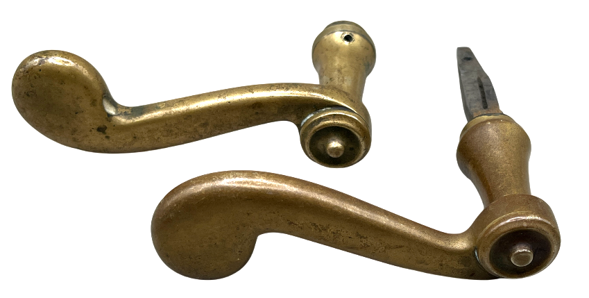 Türgarnitur Biedermeier aus Messing mit Nachtriegel