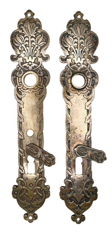 Türschilder Jugendstil aus Messing  Paar
