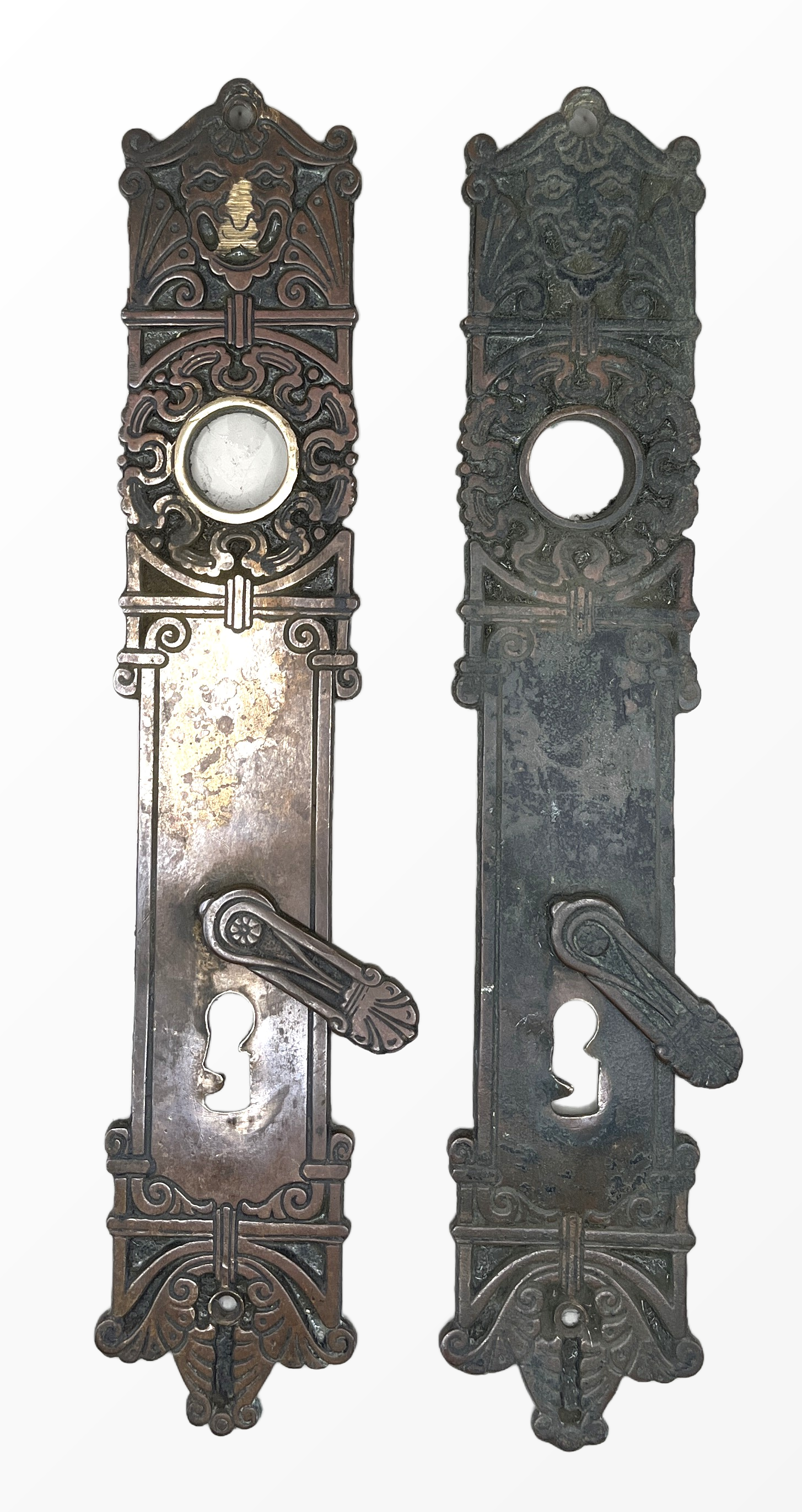 Türschilder Jugendstil aus Messing  Paar