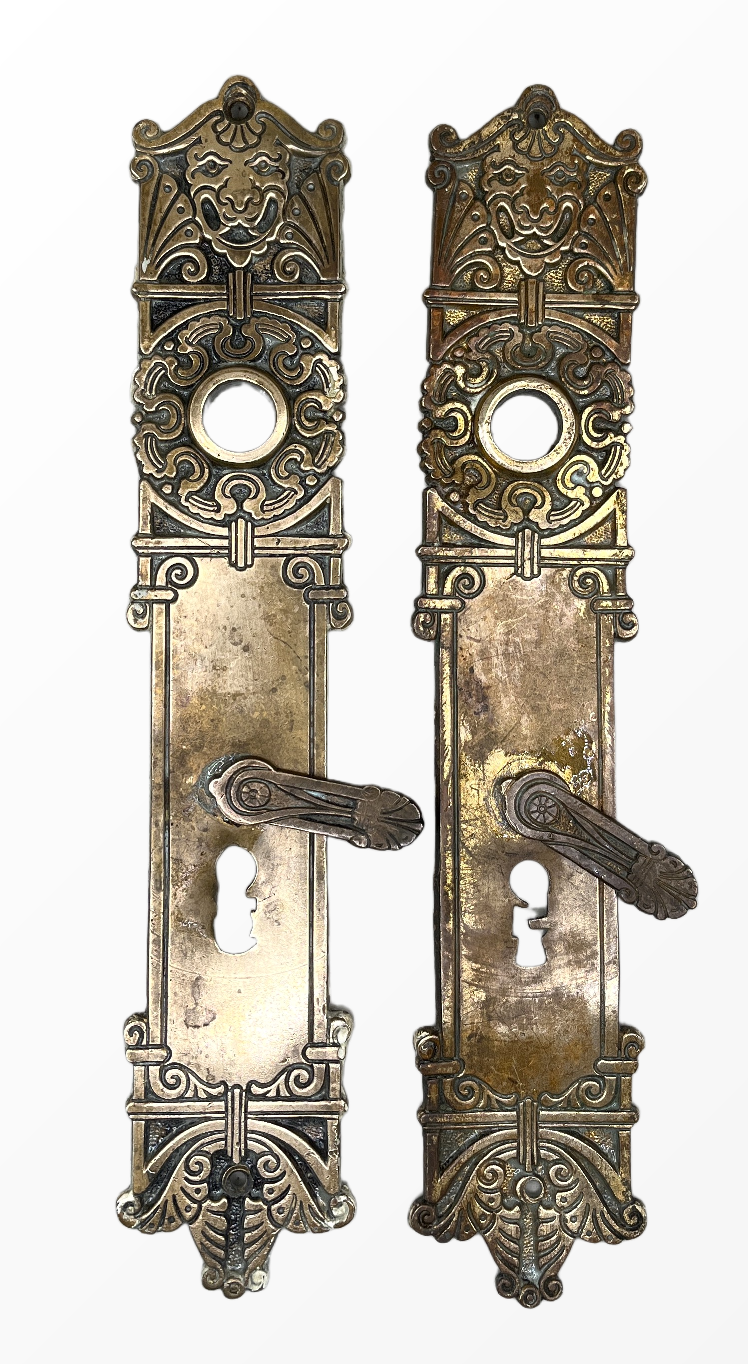 Türschilder Jugendstil aus Messing  Paar