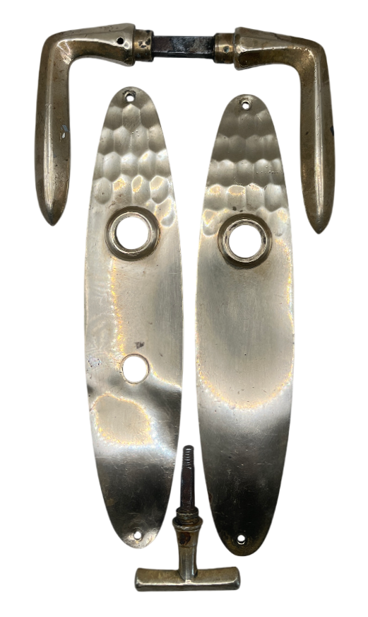 Türgarnitur 20er Jahre aus Messing mit Nachtriegel