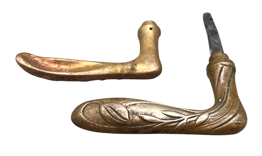 Türgarnitur Jugendstil aus Messing mit Nachtriegel