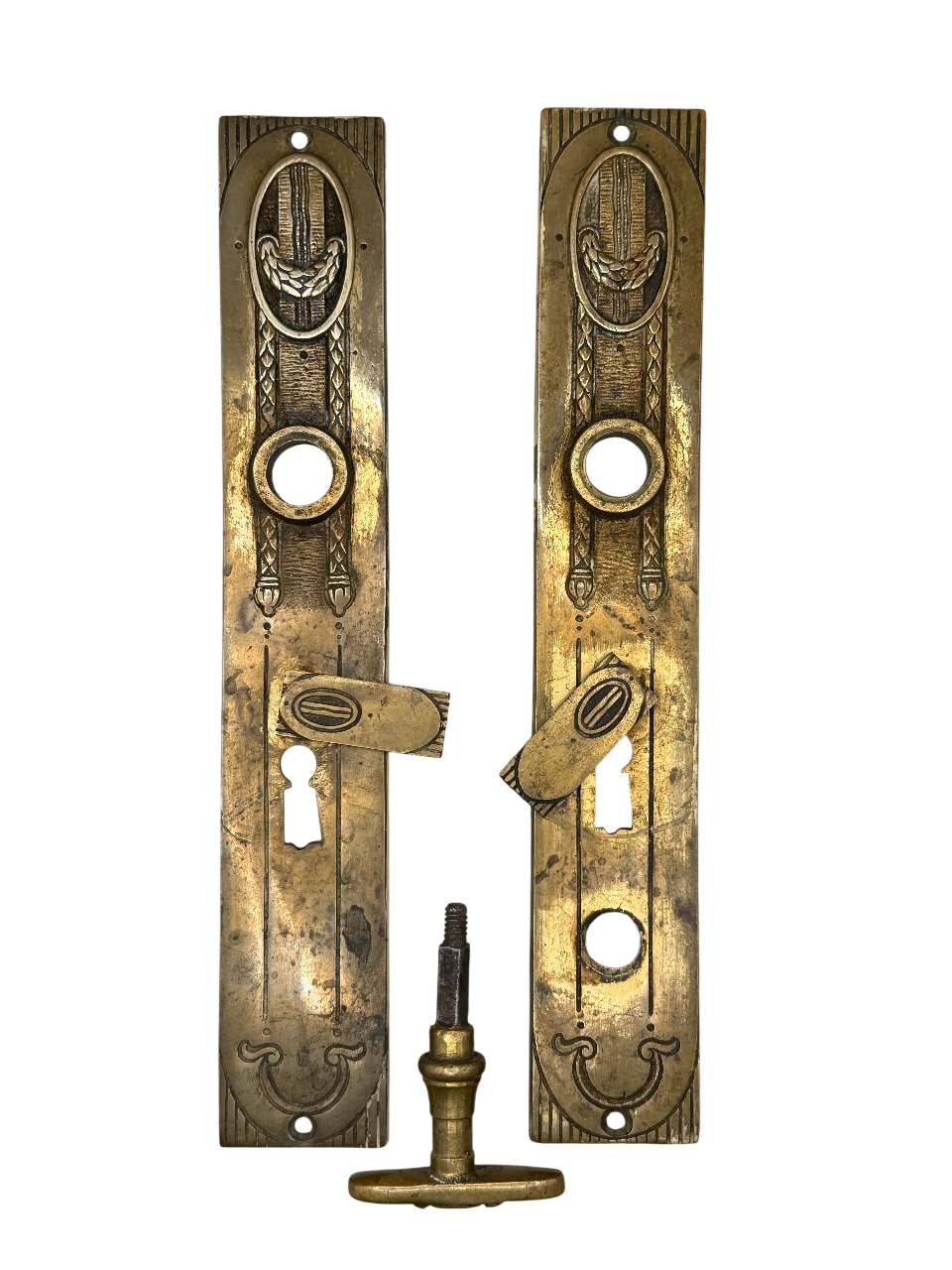Türschilder Jugendstil aus Messing  Paar mit Nachtriegel