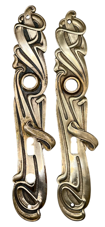 Türschilder Jugendstil aus Messing  Paar