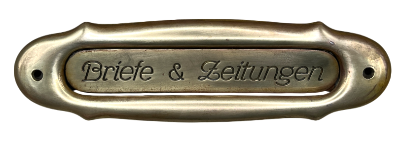 Briefklappe 20er Jahre aus Messing