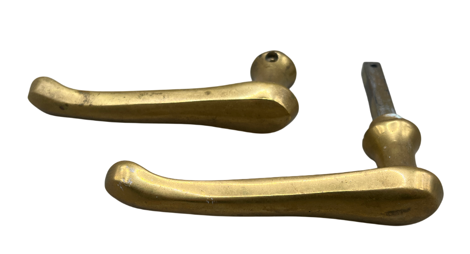 Türgarnitur Jugendstil aus Messing mit Nachtriegel