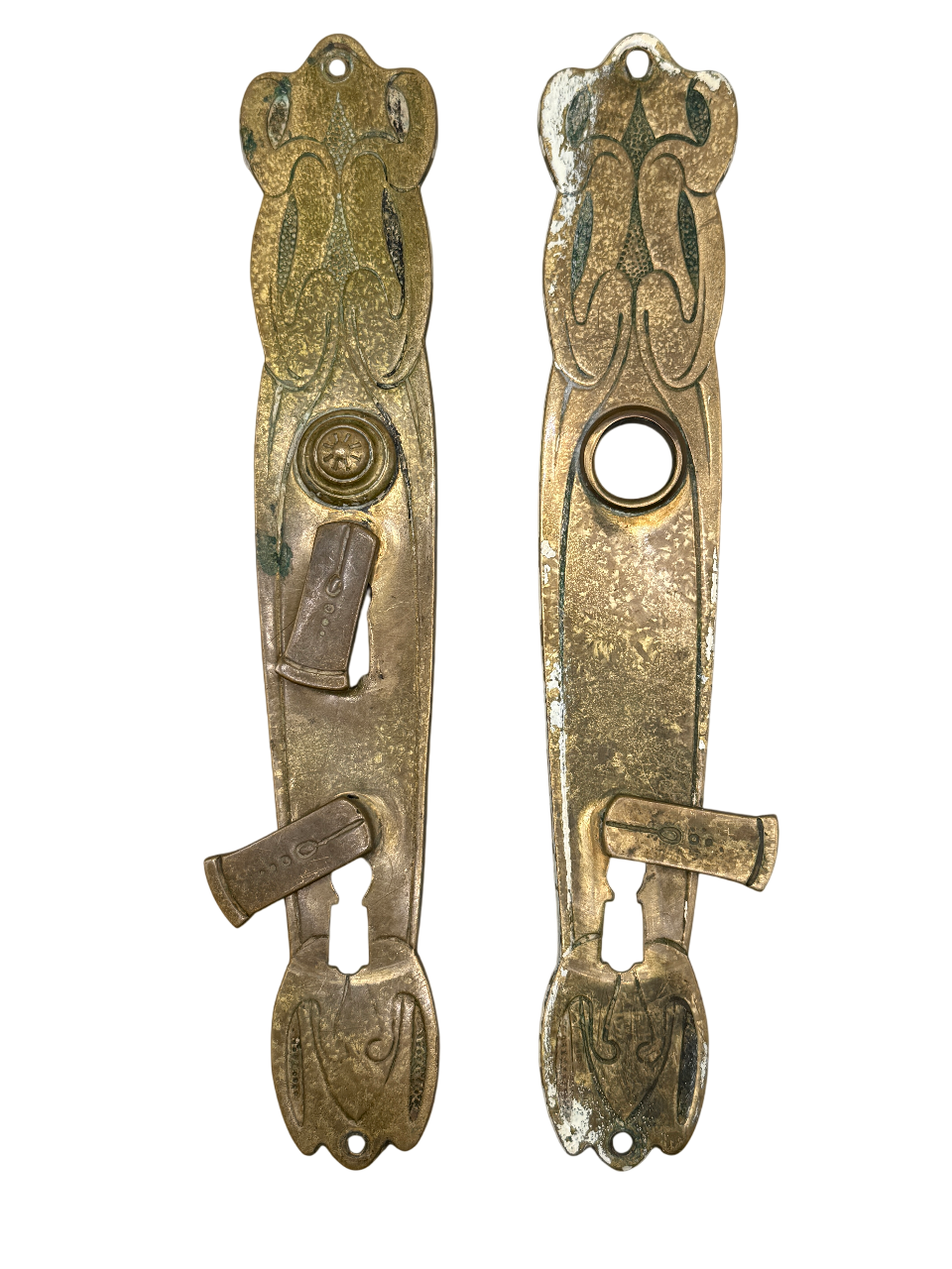 Türschilder Jugendstil aus Messing Paar