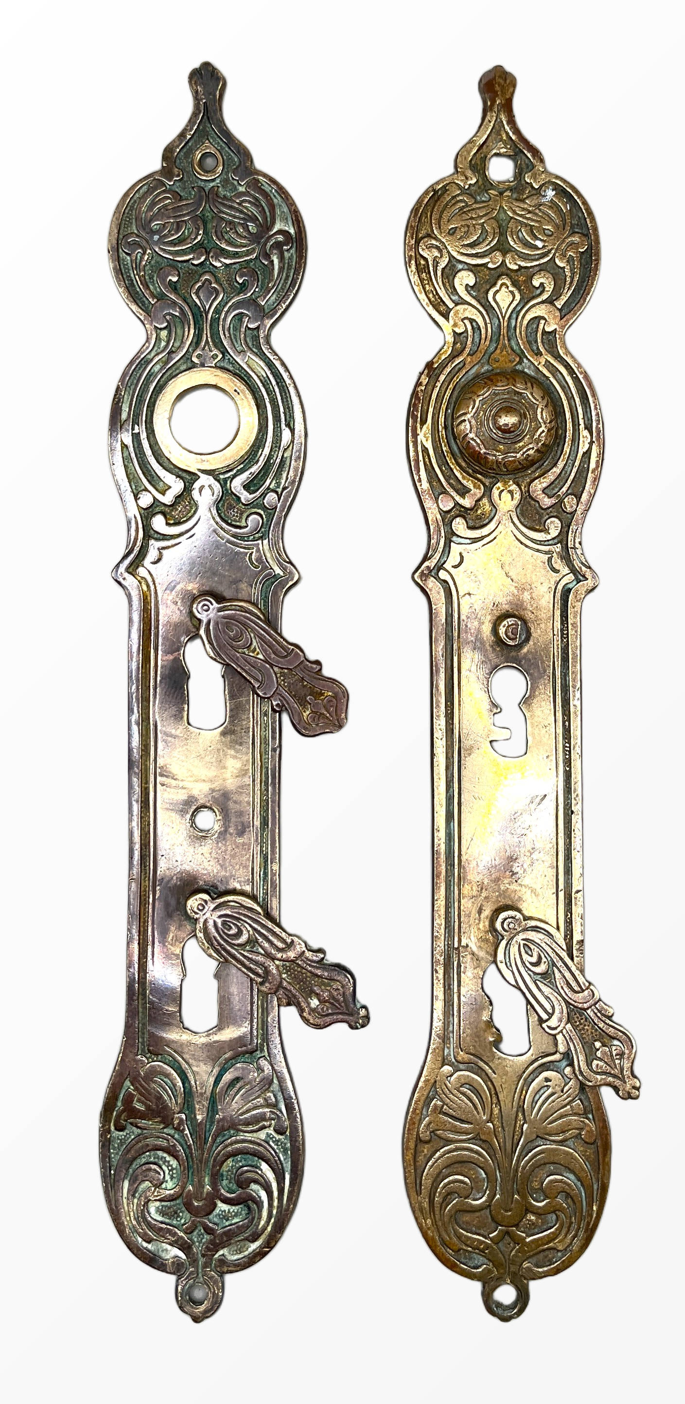 Türschilder Jugendstil aus Messing  Paar