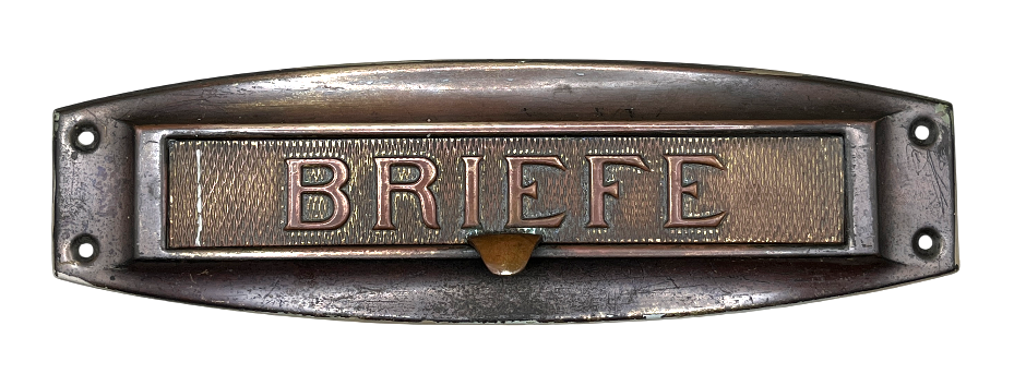 Briefklappe Jugendstil Jahre aus Messing