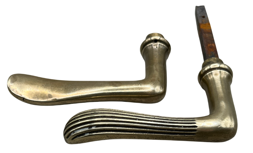 Türgarnitur Art Deco aus Messing mit Nachtriegel
