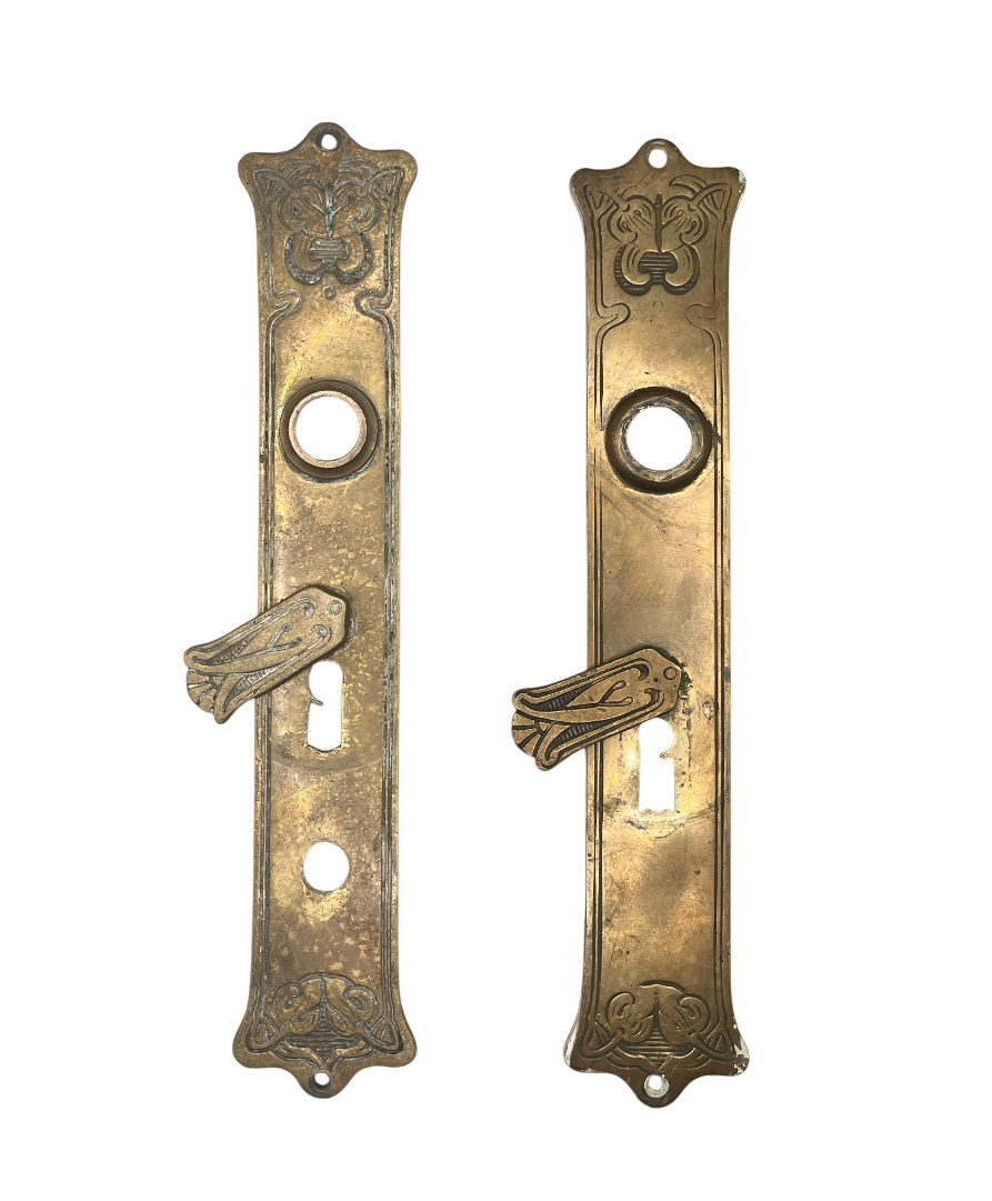 Türschilder Jugendstil aus Messing  Paar