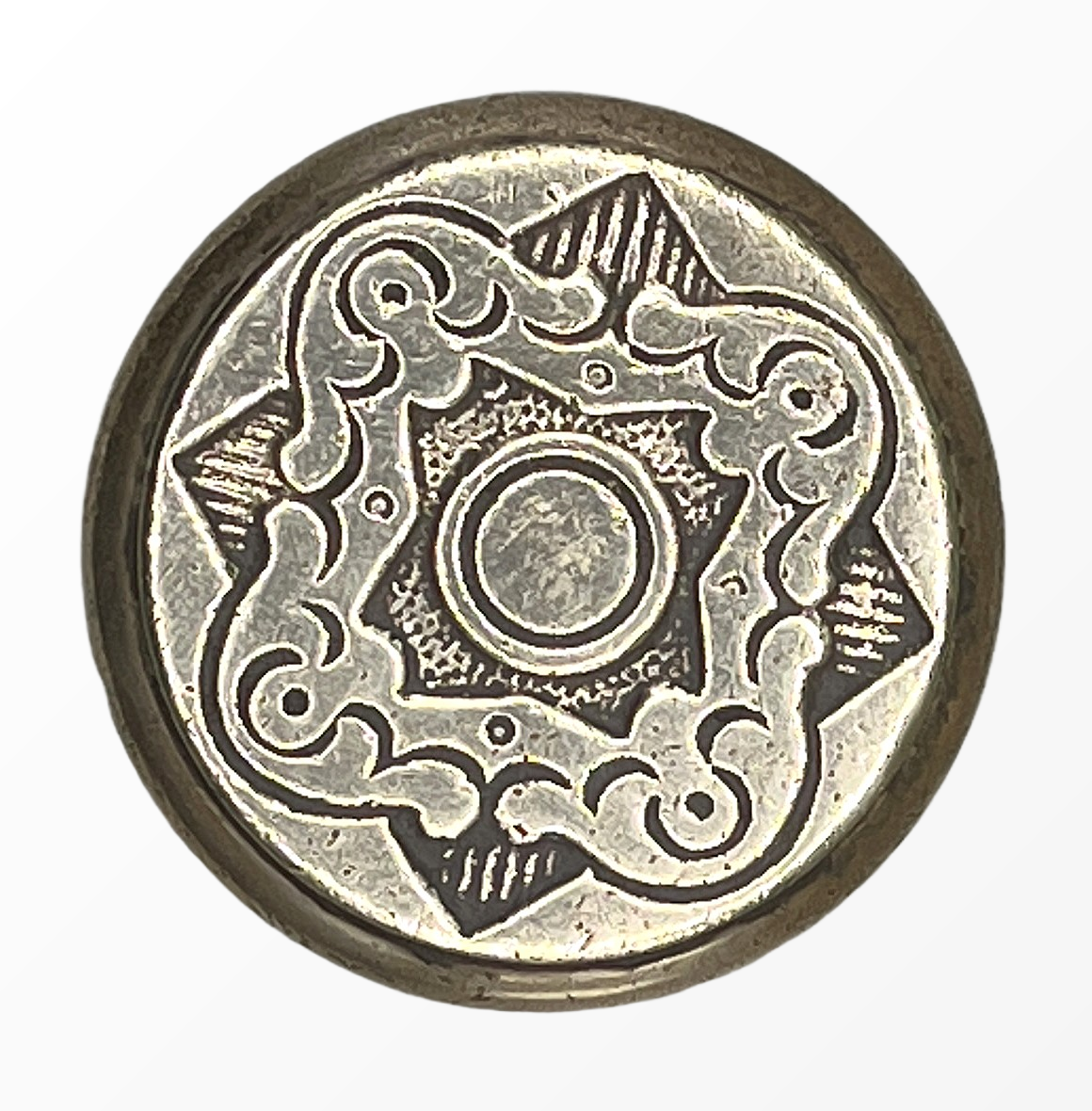 Türknauf/Möbelknauf Jugendstil aus Messing