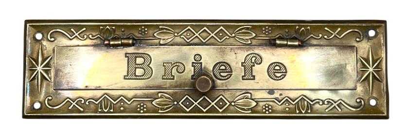 Briefklappe Art Deco Jahre aus Messing
