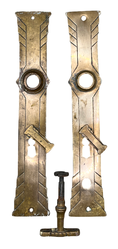 Türschilder Art Deco aus Messing Paar mit Nachtriegel