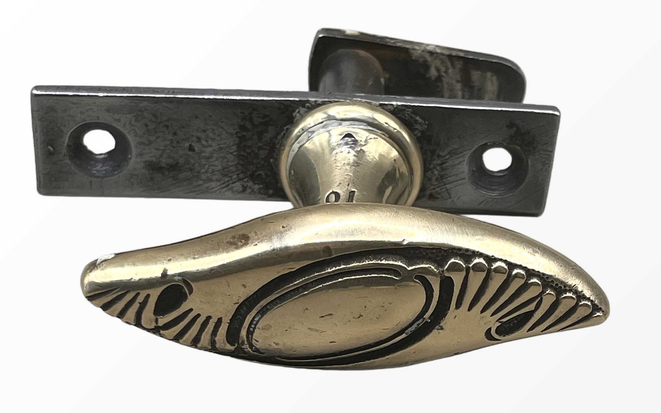 Fensteroliven/Einreiber Jugendstil aus Messing