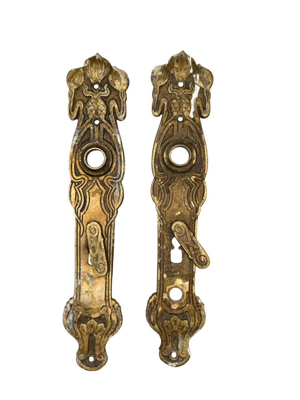 Türschilder Jugendstil aus Messing Paar