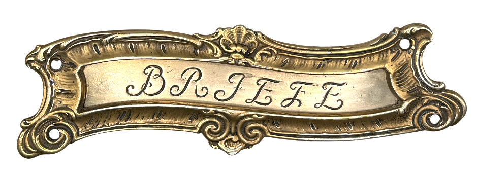 Briefklappe Hirstorismus aus Messing